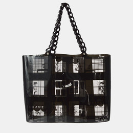 Chanel Black Vinyl Windows Line Tote Handbag 1161971