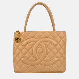 Chanel Beige Calfskin Medallion Tote Bag 1161887