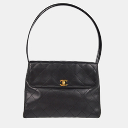 Chanel Black Lambskin Straight Flap Shoulder Bag 1161880