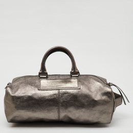 Givenchy Metallic Dark Grey Leather Zip Duffle Bag 1160164