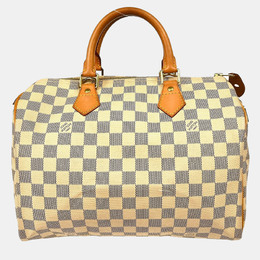 Louis Vuitton White Damier Azur Canvas Speedy 30 Shoulder Bag 1161853