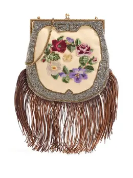 Valentino Garavani fringe-embellished clutch bag 28481175