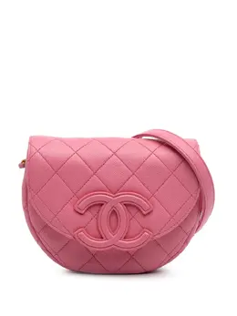 Chanel 2021-2025 Mini CC Quilted Caviar Messenger Flap crossbody bag 30703448
