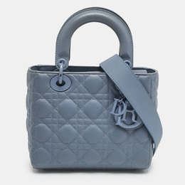 Christian Dior Blue Ultramatte Cannage Leather Small Lady Christian Dior Tote 1161691