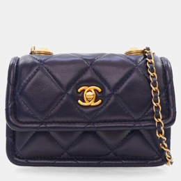 Chanel Navy Lambskin Mini Button On You CC Flap Bag 1161684