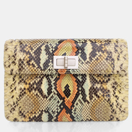 Chanel Multicolor Python Reissue Vintage Clutch 1161681