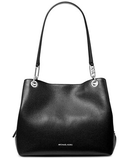 Большая кожаная сумка Kensington Michael Kors, черный 16628773 | black/silver