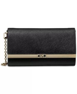 Большой кожаный клатч Mona East West Michael Kors, черный 17072738 | black