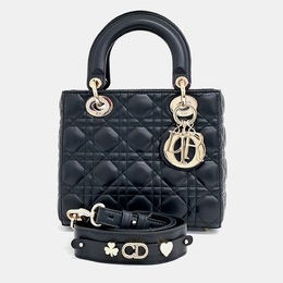 Christian Dior Black Leather Cannage Lady Bag Small 1162472