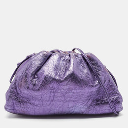 Bottega Veneta Metallic Purple Leather Mini The Pouch Clutch 1162236