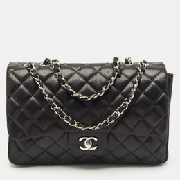 Chanel Black Quilted Leather Jumbo Classic Single Flap Bag 1162255