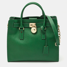 Michael Kors Green Leather Large North South Hamilton Tote 1162015