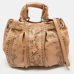 Baldinini Beige Laser Cut Leather Tote 1162219