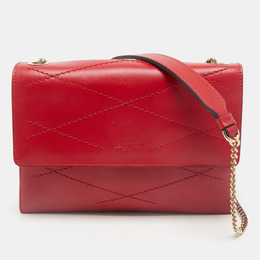 Lanvin Red Leather Flap Chain Crossbody Bag 1161692