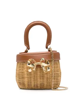 Self-Portrait Rattan Bow Basket tote bag 30538944