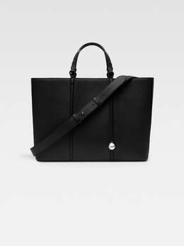 Мягкая кожаная сумка-тоут Jacquemus The Marino horizontal shopper bag, черный 255ba426-3216-990 | black
