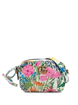 Gucci 2016-2024 Ken Scott Mini GG Marmont Floral Printed Matelasse Leather crossbody bag 30807391