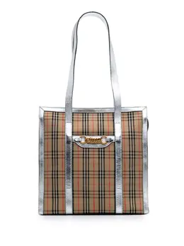 Burberry 2000-2017 Haymarket Check Canvas Knight 1983 Link tote bag 30807387