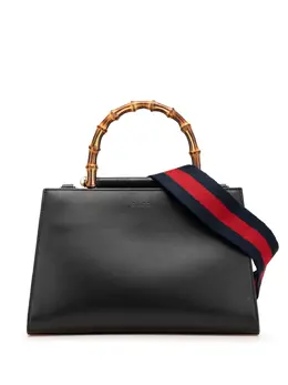 Gucci 2000-2015 Small Leather Bamboo Nymphaea satchel 30783104