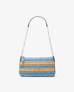 Плетеная соломенная сумка через плечо с цепочной ручкой Michael Kors, светло-голубой mp_0478263_32s5s8ew8w | azul claro
