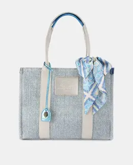 Большая синяя сумка-тоут из рафии Southbank Kurt Geiger, синий a54291883 | azul
