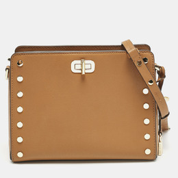 Michael Kors Brown Leather Sylvie Stud Shoulder Bag 1162951