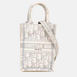 Christian Dior Grey Mini Oblique Canvas Vertical Book Tote 1162953