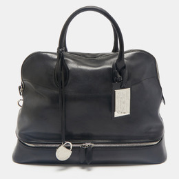 Ralph Lauren Black Leather Dome Zip Satchel 1162253