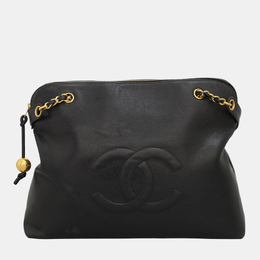 Chanel Black Vintage Caviar Large CC Shoulder Bag 1163086