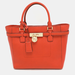 Michael Kors Orange Leather Medium Hamilton Tote 1163228