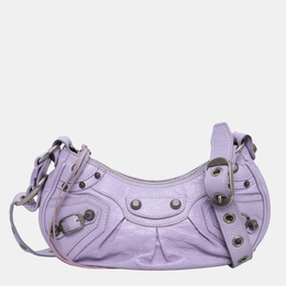 Balenciaga Purple Lambskin Leather Agneau Arena Le Cagole Shoulder Bag 1163079