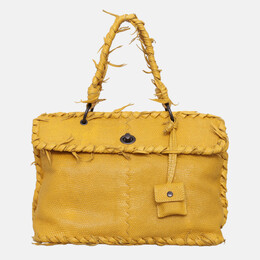 Bottega Veneta Lizard Turnlock Flap Top Handle Bag 1163052