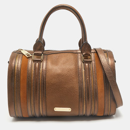 Burberry Metallic Leather and Suede Alchester Bowler Bag 1161348