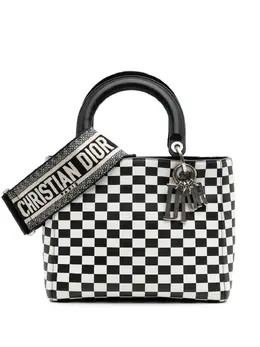 Christian Dior 2018 Medium Calfskin Checkered Lady Dior satchel 30841002