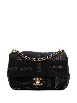 Chanel 2021-2025 Mini Rectangular Quilted Denim Mood Flap crossbody bag 30840122