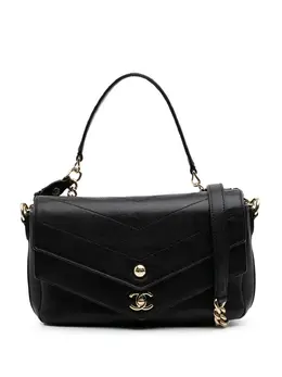 Chanel 2018-2019 Mini Quilted Sheepskin Double Chevron Flap satchel 30839098