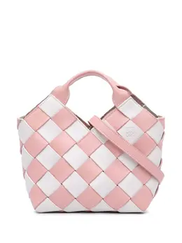 Loewe 2018 Mini Woven Calfskin Gingham Basket Bag satchel 30815240