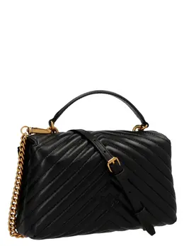 Pinko-Big Lady Love Bag Puff Chevron Borse A Mano Nero-Donna 51737327829332