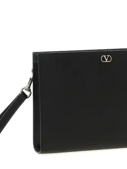 Valentino Garavani-Pouch Valentino Garavani Vlogo Signature Clutch Nero-Uomo 51927259513172