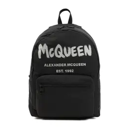 Alexander McQueen-Black Graffiti Metropolitan Printed Backpack-Uomo 51976897462612