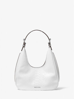Сумка-Хобо Nolita из кожи с тиснением под змею Michael Kors, белый 30t5sy5h1e | optic white