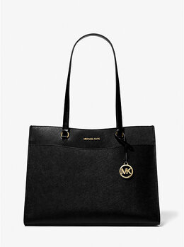 Большая сумка-тоут из сафьяновой кожи Jet set travel Michael Kors, черный 35f4gtvt9l | black