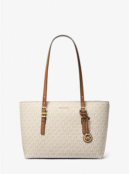Сумка-Тоут из кожи и фирменного логотипа Quinn среднего размера Michael Kors, мультиколор 30t5gqnt2b | vanilla/acorn
