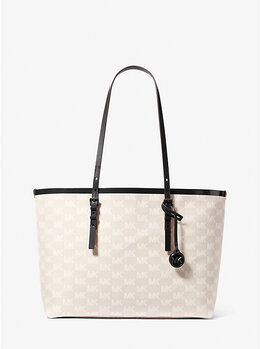 Большая жаккардовая сумка-тоут с логотипом Quinn и чехлом Michael Kors, черный 30t5tqnt3j | black
