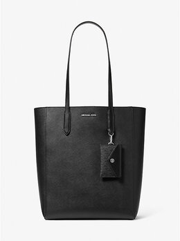 Большая сумка-тоут Vincent из сафьяновой кожи с отделением для карт Michael Kors, черный 35r5s2vt7t | black
