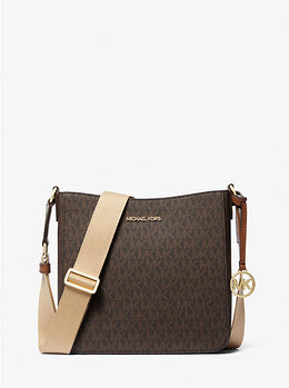 Маленькая сумка-мессенджер с фирменным логотипом Jet set travel Michael Kors, коричневый 35s4gtvc5b | brown
