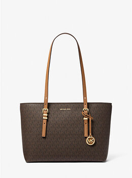 Сумка-Тоут из кожи и фирменного логотипа Quinn среднего размера Michael Kors, мультиколор 30t5gqnt2b | brn/acorn