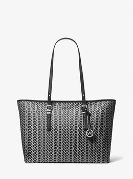 Большая сумка-тоут из жаккарда с логотипом Quinn mk2000 Michael Kors, черный 30t5sqnt9o | black