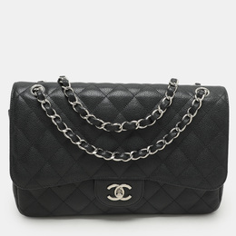 Chanel Black Quilted Leather Jumbo Classic Double Flap Bag 1164502