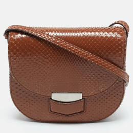 Celine Brown Python Small Trotteur Crossbody Bag 1164831